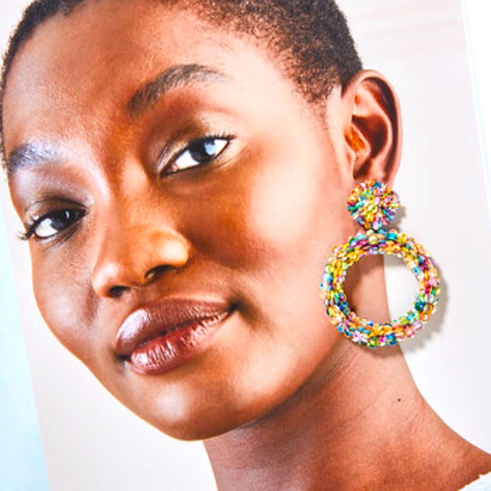 Stella & Dot🌈ColorfullyFUN Sequin Oh Ya Statement Earrings Limited Editi… - Picture 7 of 10